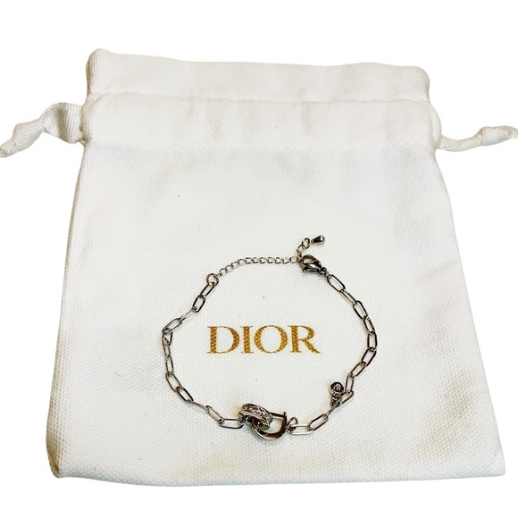 Dior Chain Bracelet in Silver with Crystals - Picture 4 of 5
